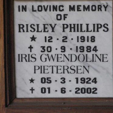 PHILLIPS Risley 1918-1984 :: PIETERSEN Iris Gwendoline 1924-2002