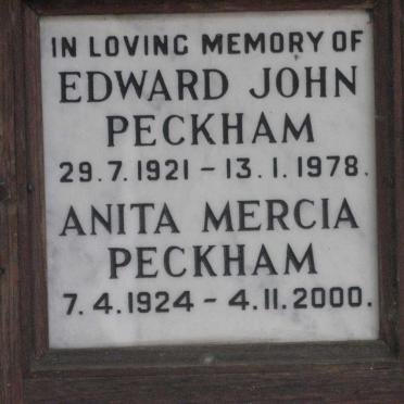 PECKHAM Edward John 1921-1978 &amp; Anita Mercia 1924-2000