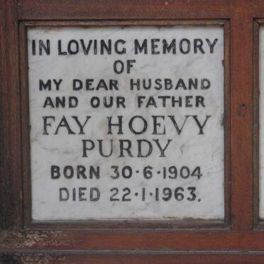 PURDY Fay Hoevy 1904-1963