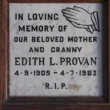 PROVAN Edith L. 1909-1983