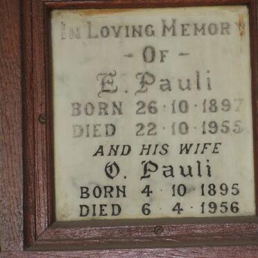 PAULI E. 1897-1955 &amp; D. 1895-1956