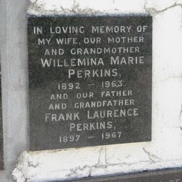PERKINS Frank Laurence 1897-1967 &amp; Willemina Marie 1892-1963