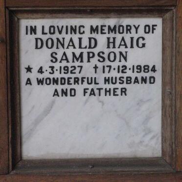 SAMPSON Donald Haig 1927-1984
