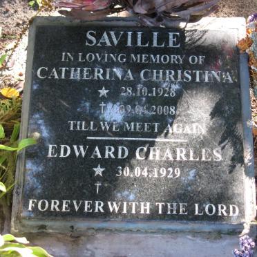 SAVILLE Edward Charles 1929- &amp; Catherina Christina 1928-2008
