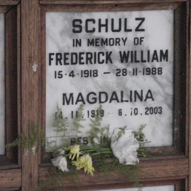 SCHULZ Frederick William 1918-1988 &amp; Magdalina 1919-2003