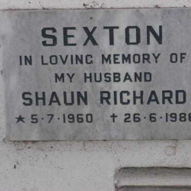 SEXTON Shaun Richard 1960-1986