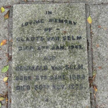 SELM Gladys, van -1947 :: VAN SELM Reginald 1883-1979