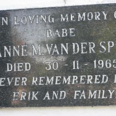 SPUY Anne M., van der -1965