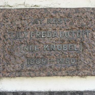 TOIT Lily Freda, du nee KNOBEL 1885-1960