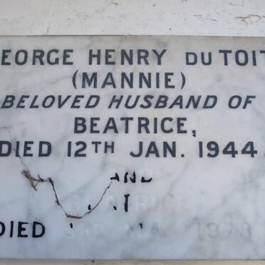 TOIT George Henry, du -1944 &amp; Beatrice -1978