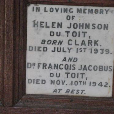 TOIT Francois Jacobus, du -1942 &amp; Helen Johnson CLARK -1939