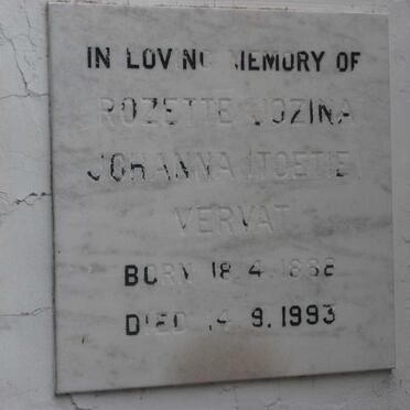 VERVAT Rozette Jozina Johanna 1888-1993