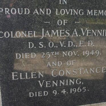 VENNING James A. -1949 &amp; Ellen Constance -1965