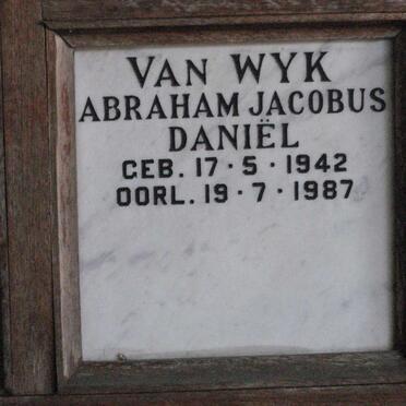 WYK Abraham Jacobus Daniel, van 1942-1987