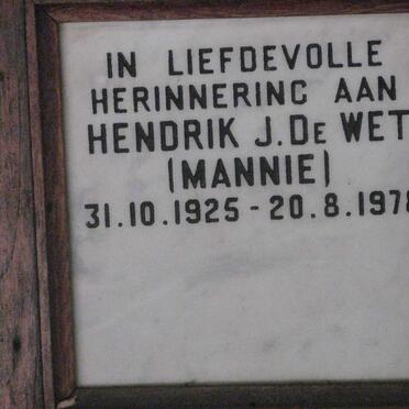 WET Hendrik J., de 1925-1978