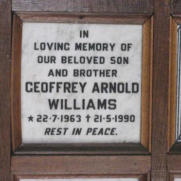 WILLIAMS Geoffrey Arnold 1963-1990