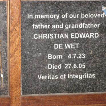 WET Christian Edward, de 1923-2005