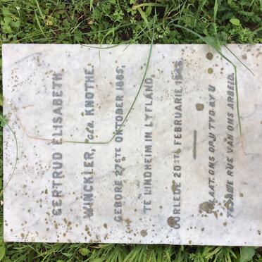 WINCKLER Gertrud Elisabeth nee KNOTHE 1885-1946