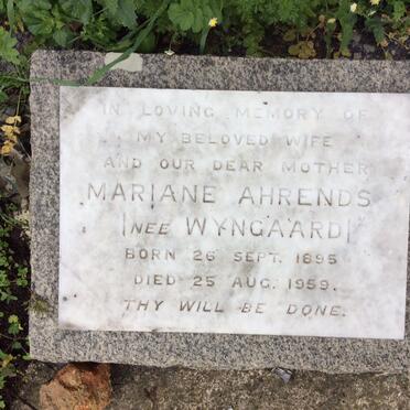 AHRENDS  Mariane nee WYNGAARD 1895-1959