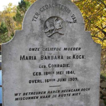 KOCK Maria Barbara, de nee CONRADIE 1841-1909