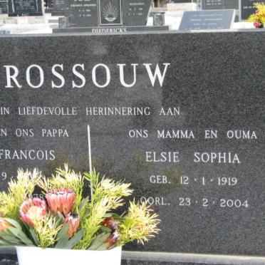 ROSSOUW Jacobus Francois 1905-1978 &amp; Elsie Sophia 1919-2004