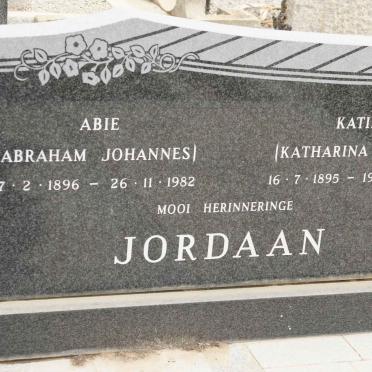 JORDAAN Abraham Johannes 1896-1982 &amp; Katharina Maria 1895-1981