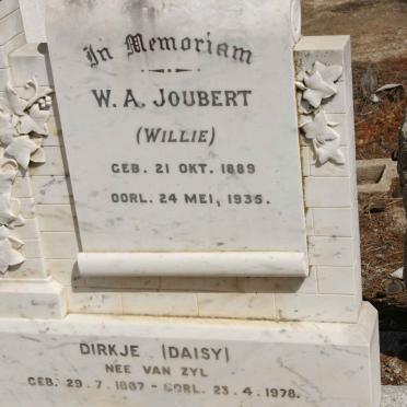 JOUBERT W.A. 1889-1935 &amp; Dirkje VAN ZYL 1887-1978