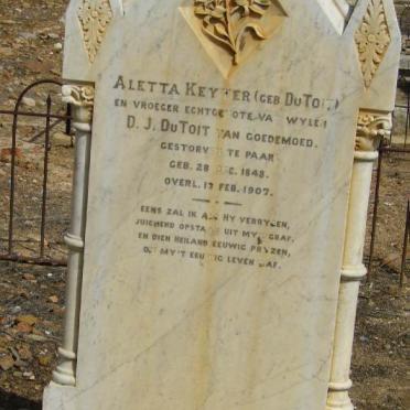 KEYTER Aletta nee DU TOIT voorheen DU TOIT 1848-1907