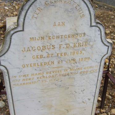 KRIEL Jacobus F.D. 1865-1898