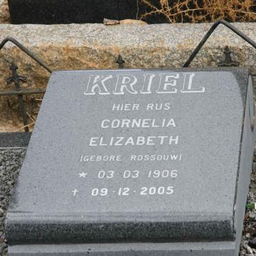 KRIEL Cornelia Elizabeth nee ROSSOUW 1906-2005