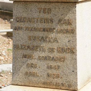 KOCK Susanna Elizabeth, de nee CONRADIE 1847-1936