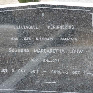 LOUW Susanna Margaretha nee BALLOT 1887-1948