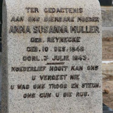 MULLER Anna Susanna nee REYNECKE 1848-1943