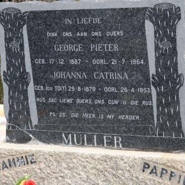 MULLER George Pieter 1887-1964 &amp; Johanna Catrina DU TOIT 1879-1953