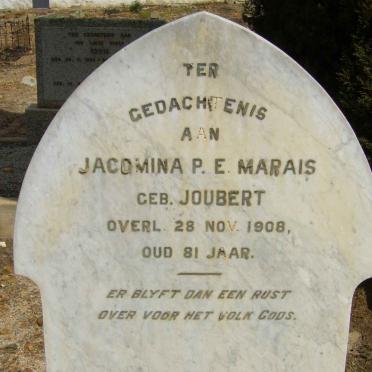 MARAIS Jacomina P.E. nee JOUBERT -1908