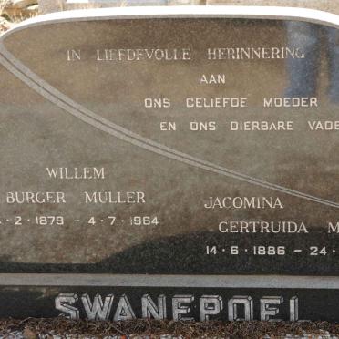 SWANEPOEL Willem Burger Muller 1879-1964 &amp; Jacomina Gertruida Maria 1886-1956