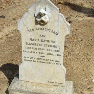 STEMMET Maria Katrina Elizabeth 1906-1910