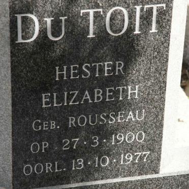 TOIT Hester Elizabeth, du nee ROUSSEAU 1900-1977