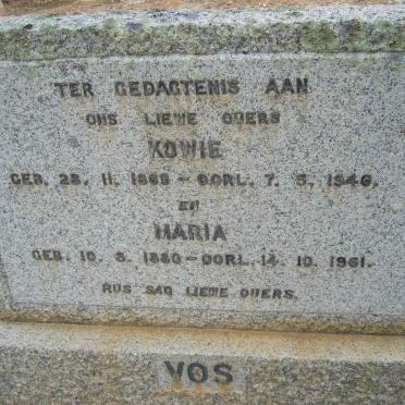 VOS Kowie 1869-1946 &amp; Maria 1880-1961