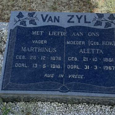 ZYL Marthinus, van 1876-1918 &amp; Aletta KOK 1881-1967