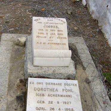 ACKERMANN Jacoba 1921-1923 :: POHL Dorothea nee ACKERMANN 1927-1968