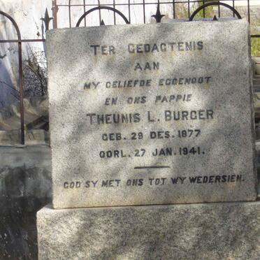 BURGER Theunis L. 1877-1941