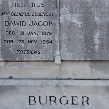 BURGER Dawid Jacob 1879-1954 &amp; Magretha Elizabeth BURGER 1889-1978