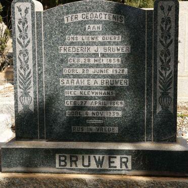 BRUWER Frederik J. 1859-1928 &amp; Sarah A. KELYNHANS 1869-1939