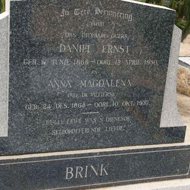 BRINK Daniel Ernst 1868-1950 &amp; Anna Magdalena 1868-1937