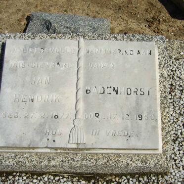 BADENHORST Jan Hendrik 1877-1950