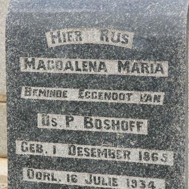 BOSHOFF Magdalena Maria 1865-1934