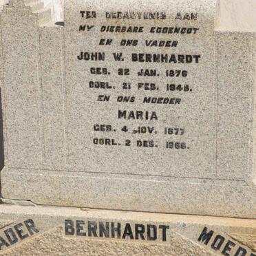 BERNHARDT John W. 1876-1948 &amp; Maria 1877-1966