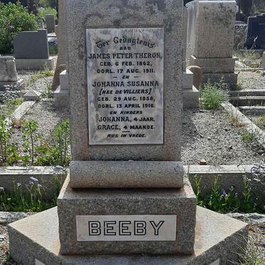 BEEBY James Peter Theron 1862-1911 &amp; Johanna Susanna DE VILLIERS 1858-1916