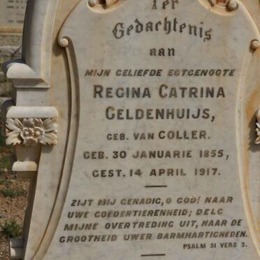 GELDENHUIJS Regina Catrina nee VAN COLLER 1855-1917